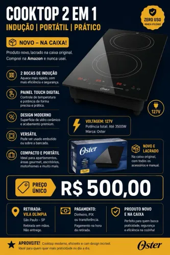 Fogão indução NOVO