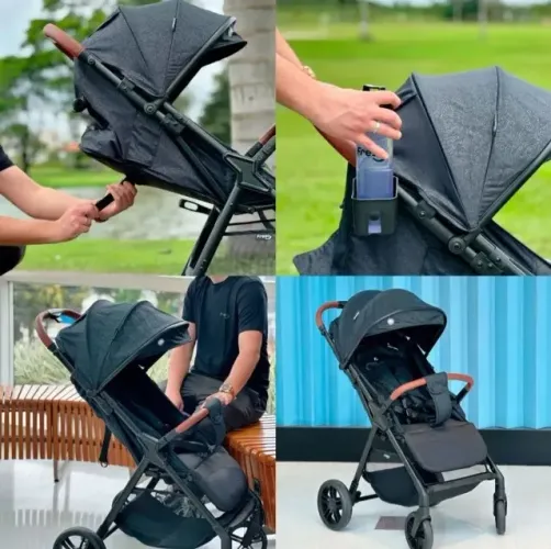 carrinho de bebê freso baby confort - modelo compacto, leve e dobrável