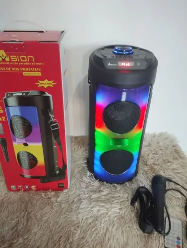 Caixa de som Bluetooth e LED com microfone a1 132
