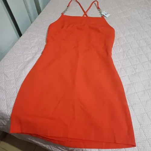 Mini Vestido Bianca Elis Essence tamanho 38 vermelho alaranjado
