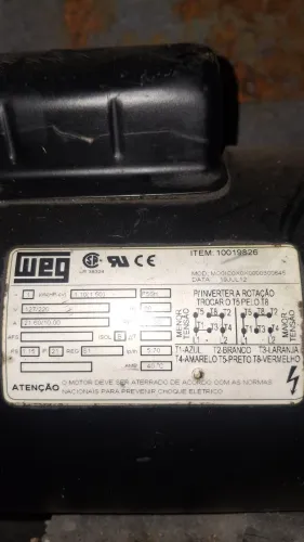 Motor elétrico bifasico weg 1cv 1750rpm
