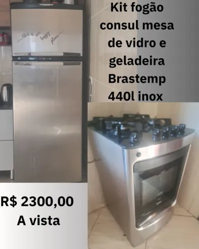 Kit Geladeira e fogão inox