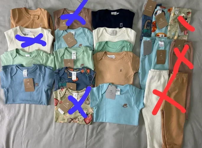 Lote kit roupa bebê menino novo tamanho P de 0 a 3 meses Kiko baby up baby body macacão 