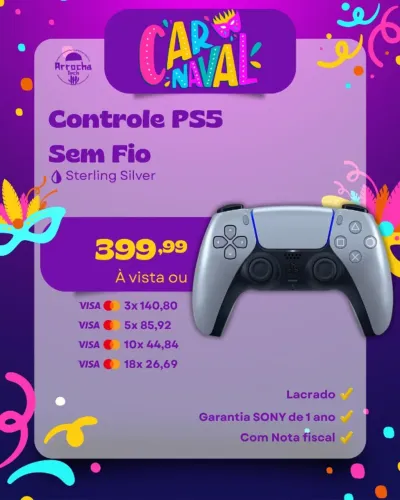 Controle PS5 Sterling Silver (Cinza) - Lacrado