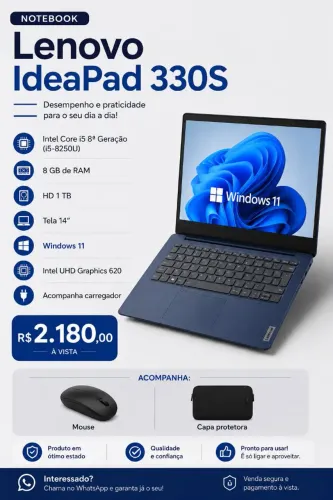 Notebook lenovo Idealpad 330s semi-novo