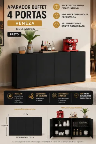 Buffet aparador 4 portas !!!!! Promoção !!!! Novo