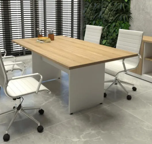 MESA DE REUNIAO SEVILHA BRANCO 2.00x1.00 LOJA IKONOFFICE