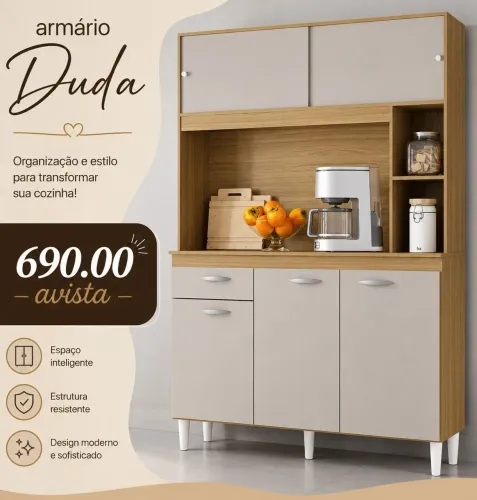 Armario de cozinha novo damasco com off white