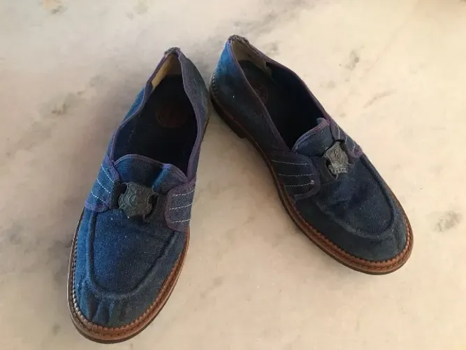 mocassim antigo masculino jeans azul 43