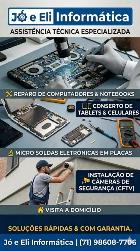 Assistência Técnica Especializada Informática (Notebooks, Celulares, Computadores....)