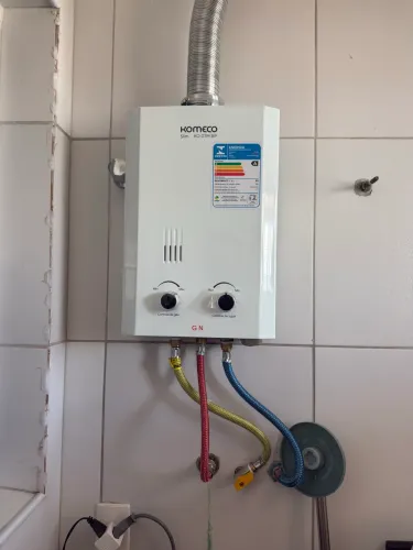 Aquecedor a gás GN, no plástico ainda. 