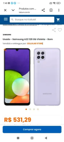  Baixei SAMSUNG A22 128GB 300,00. 