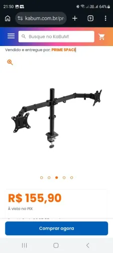 Suporte articulado p/ 2 monitores TMS180 ( NOVO )