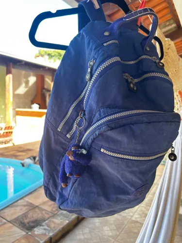 Mochila Kipling Seoul Original + Estojo | Azul | Ótimo Estado