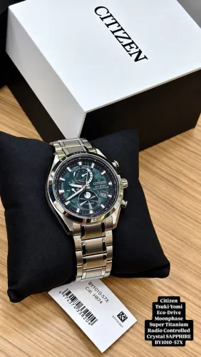 CITIZEN TSUKI-YOMI A-T BY1010-57X - SUPER TITANIUM - Vidro de safira