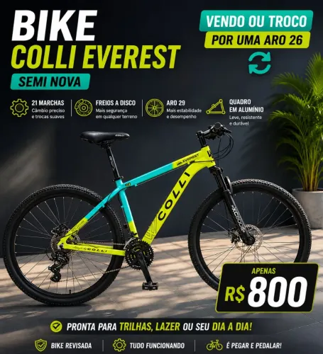 Bike Colli Everest aro 29 Vendo ou troco por menor