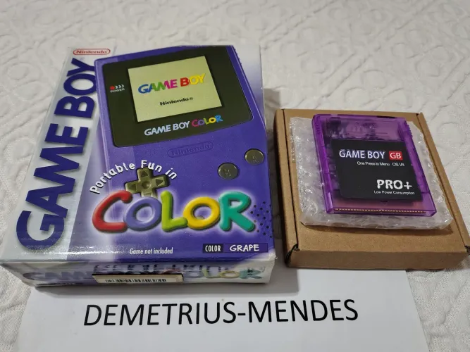 Nintendo Game Boy Color Purple c/ Everdrive - Original e Completo!