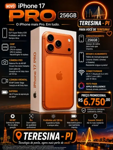 iPhone 17 pro 256Gb laranja 