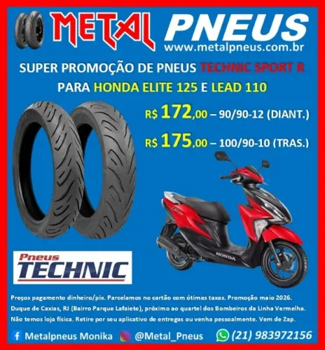 Pneu Moto Technic Elite 125 Lead 110 - Novos Com Garantia