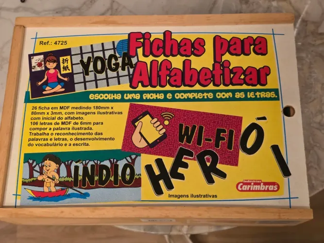 Fichas em madeira para Alfabetizar