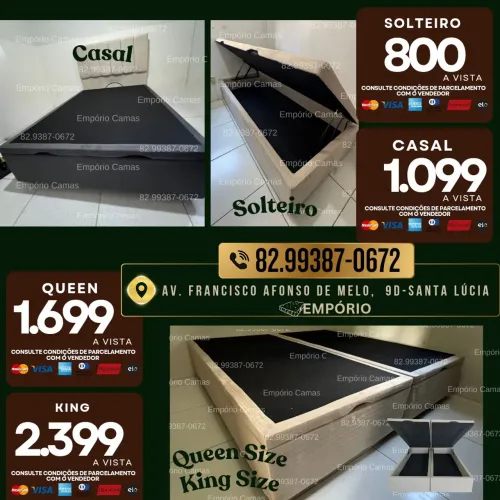 Base baú solteiro, casal, Queen, king itens novos de fábrica Bonsono pronta entrega