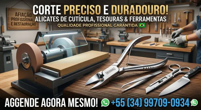 Afiação de alicate de cutícula e outros tipos de lâminas