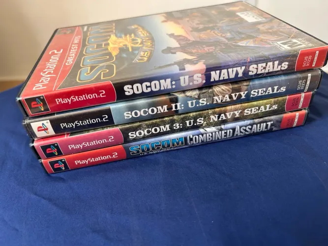 Coleção Lote SOCOM PS2 - 4 Jogos Originais Completos (CIB)