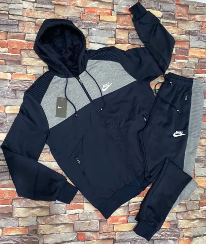 Conjunto de frio masculino azul e cinza Nike P ao GG
