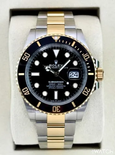 Relógio Rolex³ Submariner Date Automático Prata e Dourado Aço Inox 904L Base ETA A Prova D