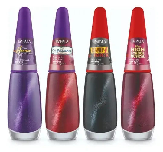 Kit 4 Esmaltes Magnéticos Cat Eye Impala Disney Channel