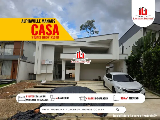 Alphaville 4, casa térrea 3 suítes, piscina, 378m² Terreno