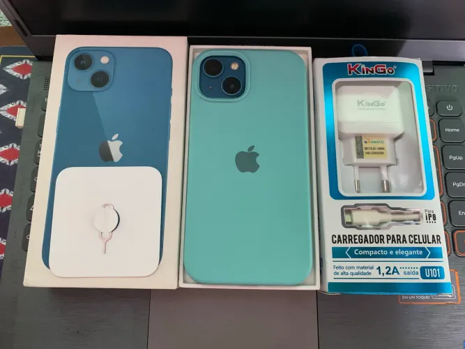 iPhone 13 / 128 Gigas / Azul/ Com Caixa e Acessórios