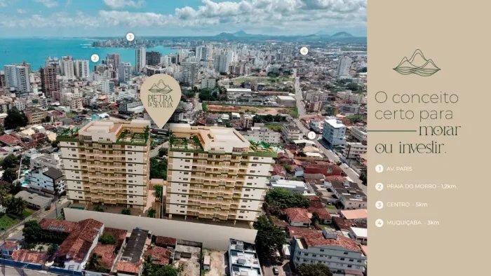 Super lançamento inovador na Praia do Morro, apartamentos studio / living, 2 quartos e 1 v