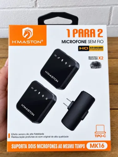 Microfone Sem Fio H?Maston MK16 - Tipo-C