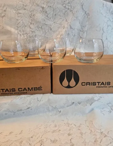12 taças para sobremesas ou sorvetes em cristal Cambé. Novo. Liso minimalista requintado.