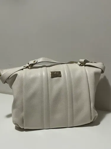 Bolsa branca de couro legítimo