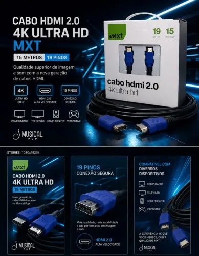 Cabo HDMI 15 metros