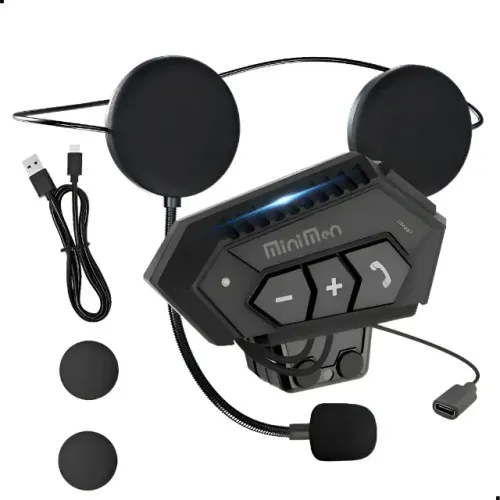 Fone Bluetooth para Capacete MiniMen MM-FBT IP67 Música e Chamadas sem Fio pode retira no 