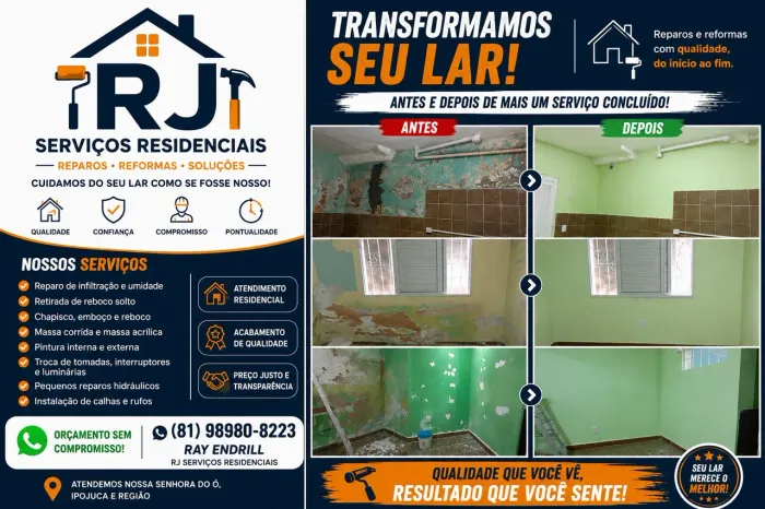 RJ Serviços Residenciais | Reformas, Pintura, Calhas e Reparos