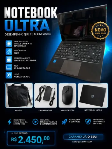 Notebook Novo  I5 12th 16 de RAM 256 M.2