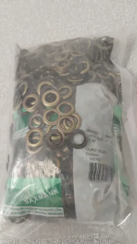 490 Ilhós + 490 Arruelas  0,5MI Ouro Velho