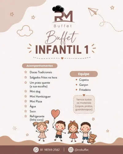 Buffet Completo super promoção Infantil, Chá de bebê, Pequenos Eventos