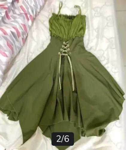 Vestido Verde - ROMWE Fairycore | SEM MANGAS