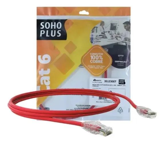 Cabo de Rede Furukawa SohoPlus Cat6 1,5m Vermelho