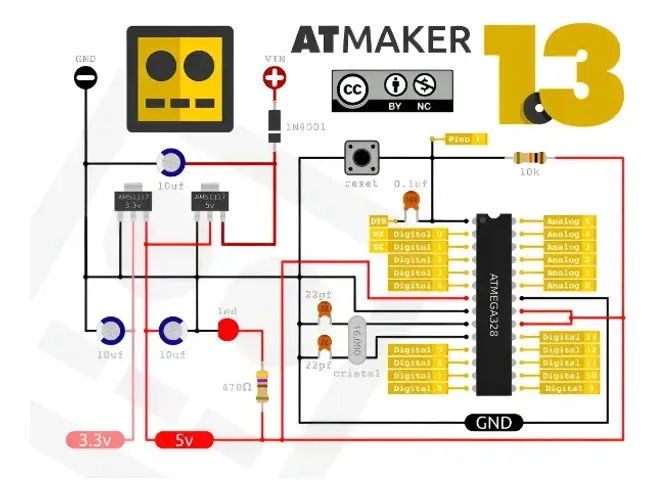 Kit Standalone Atmega328p-pu - Atmaker 1.3