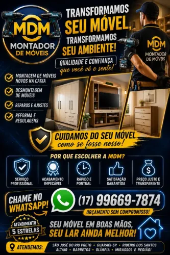 Montador de Móveis Rio preto, desmontagem e montagem de móveis
