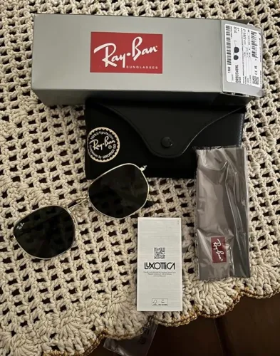 Ray Ban Hexagonal - Dourado - 54 - NOVO/SEM USO - Original