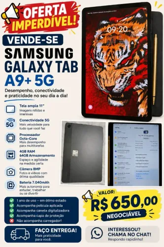 Samsung Galaxy Tab A9+ 5G ? R$ 650