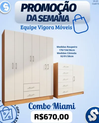 COMBO GUARDA ROUPA COMODA