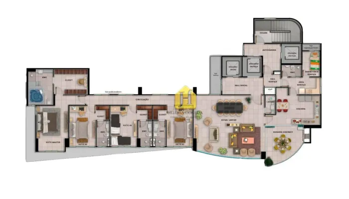 Apartamento com 4 dormitórios à venda, 233 m² por R$ 2.332.674,86 - Areia Preta - Natal/RN